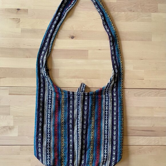 Bohemian Hippie Crossbody Shoulder Sling Hobo Bag Purse Zipper w/ Inside Pocket - Picture 4 of 7